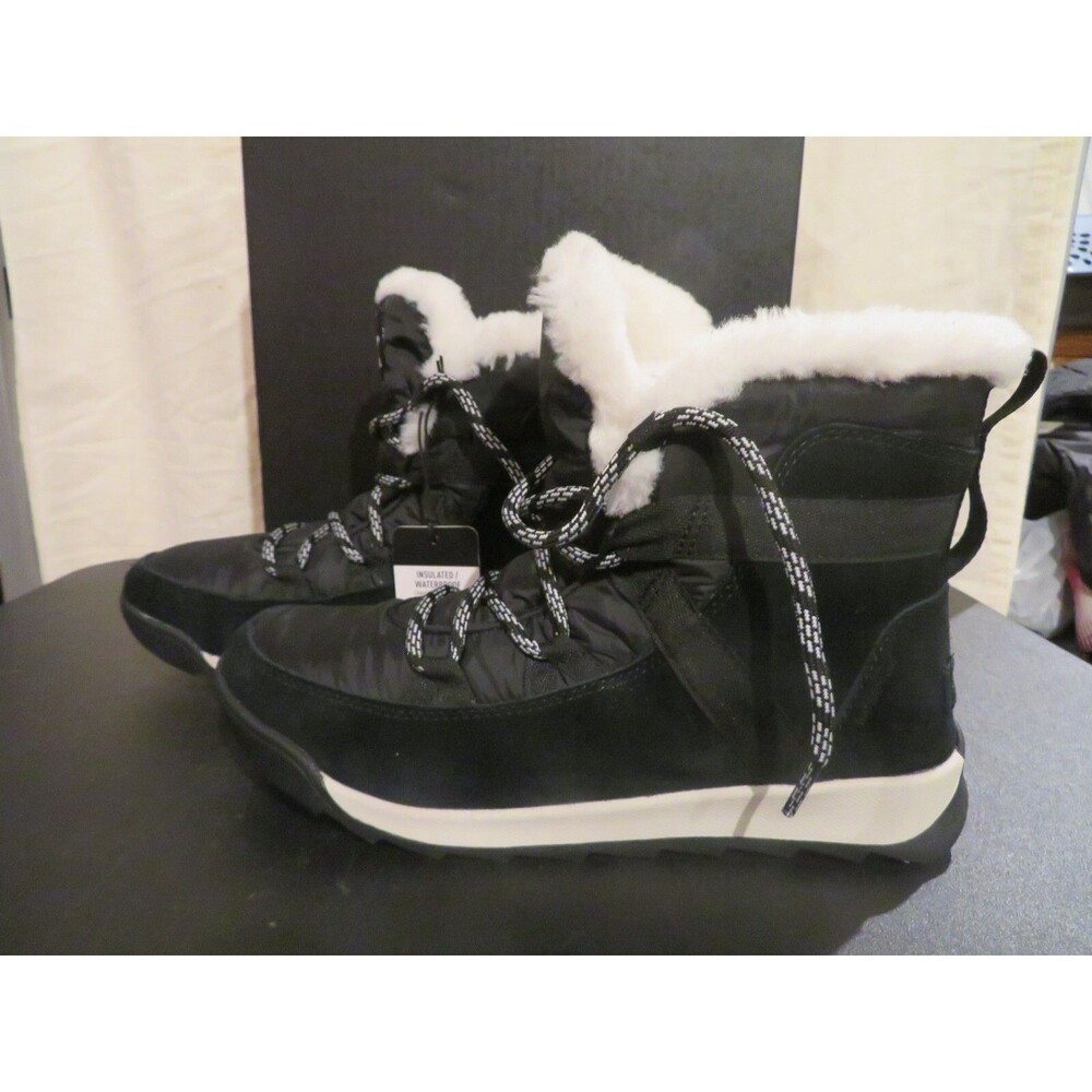 NWT Womens Black Sorel Whitney Flurry Boots, 9